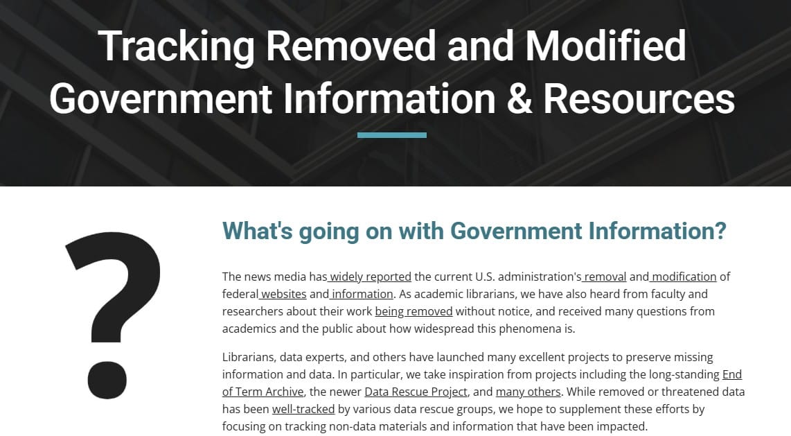 Tracking Government Information
