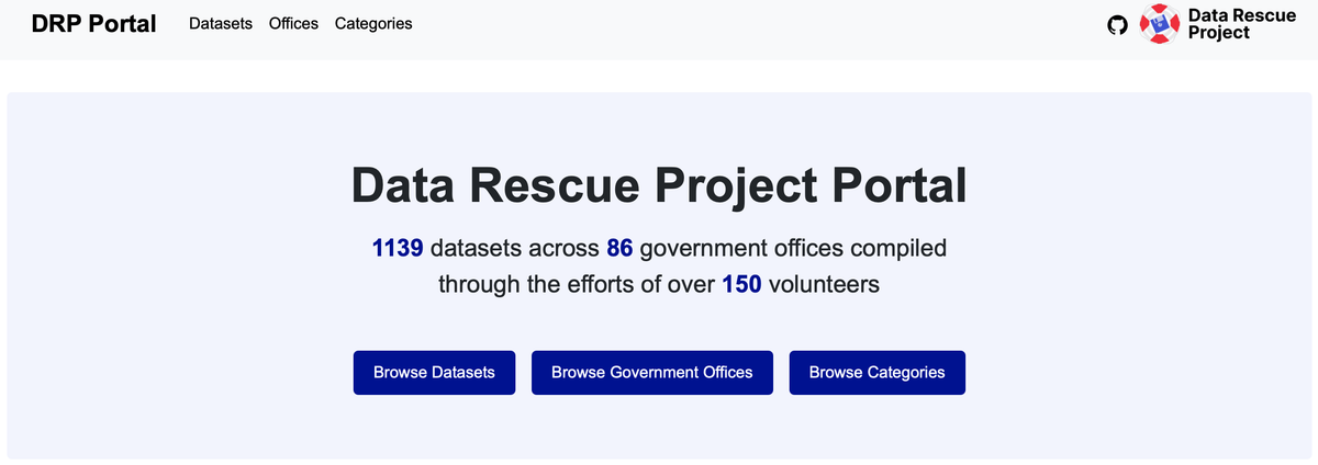 Data Rescue Project Launches New Portal