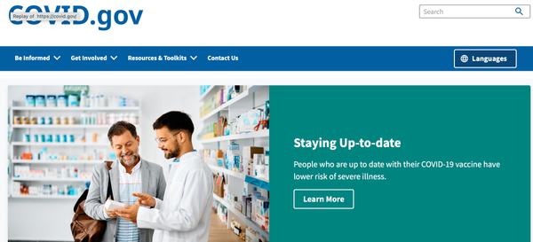 The covid.gov website prior to April 11, 2025