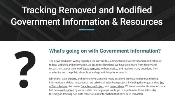Tracking Government Information