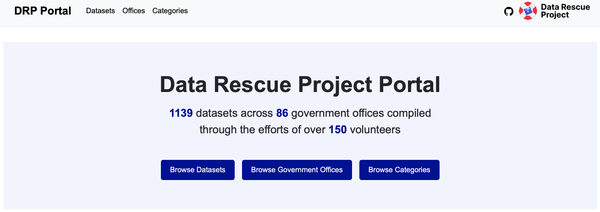 Data Rescue Project Launches New Portal